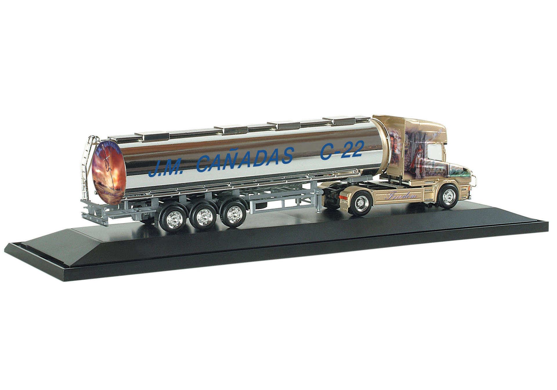Scania conventional Topline chromium plated tank semitrailer "Canadas Freedom" (E)