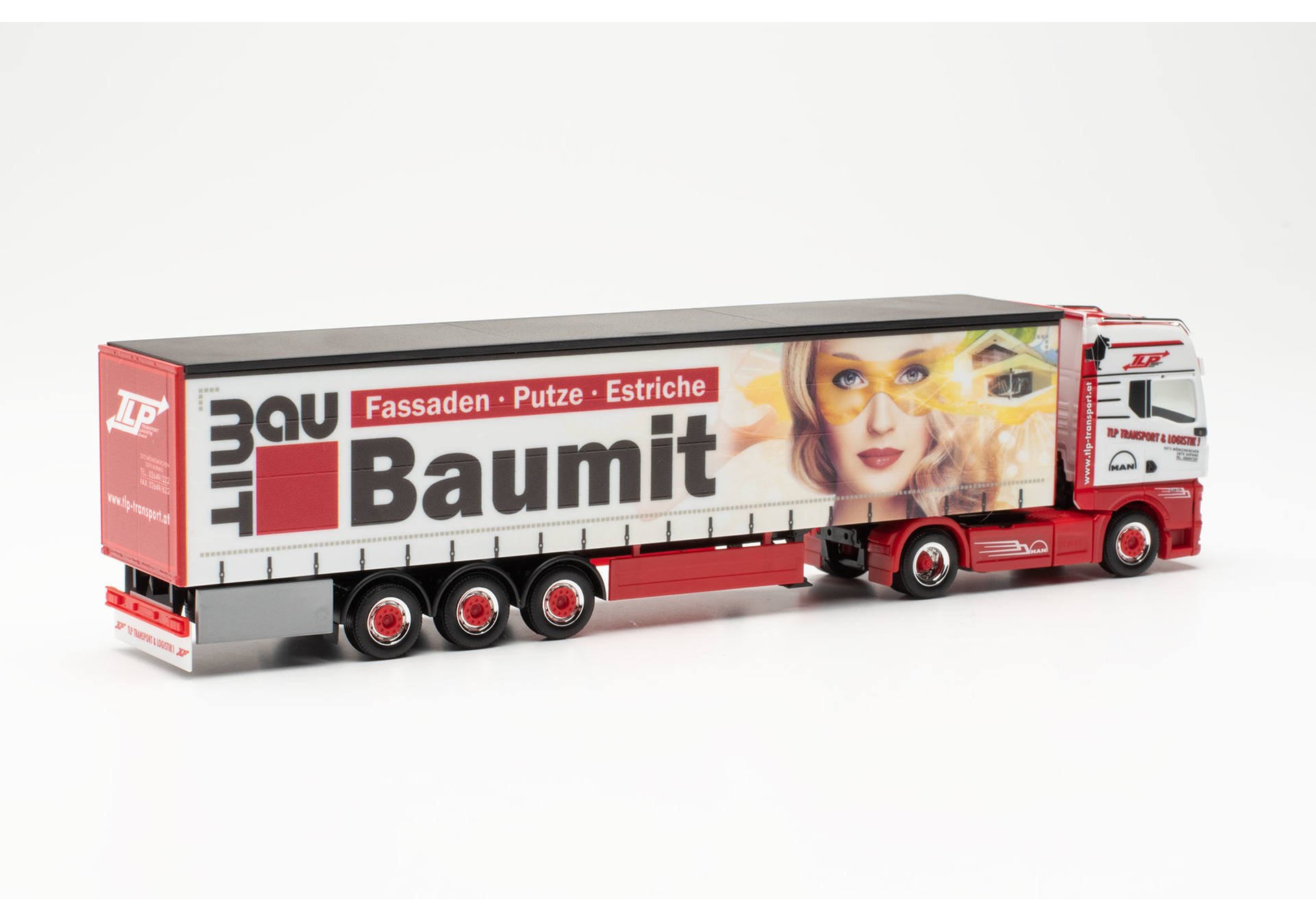 MAN TGX GX curtain canvas semitrailer "TLP/baumit" (Austria/Aspang)