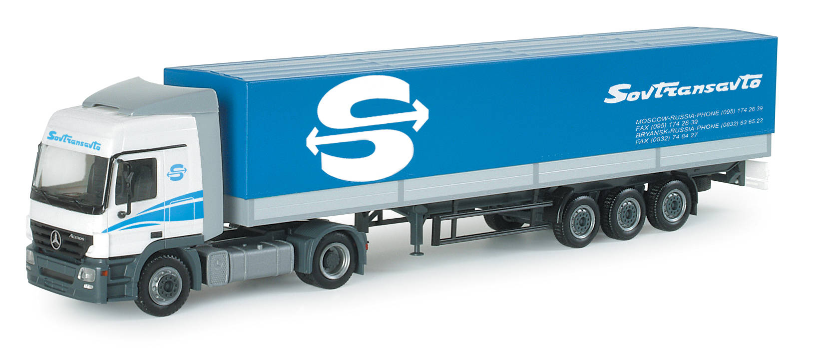 Mercedes-Benz Actros L canvas semitrailer "Sovtransauto" (RUS)