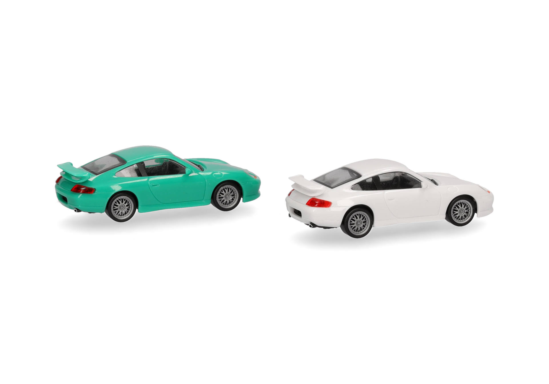 Herpa MiniKit: Porsche 911 GT3 (996)  Grandprix Weiß und hellgrün, 2 Stück