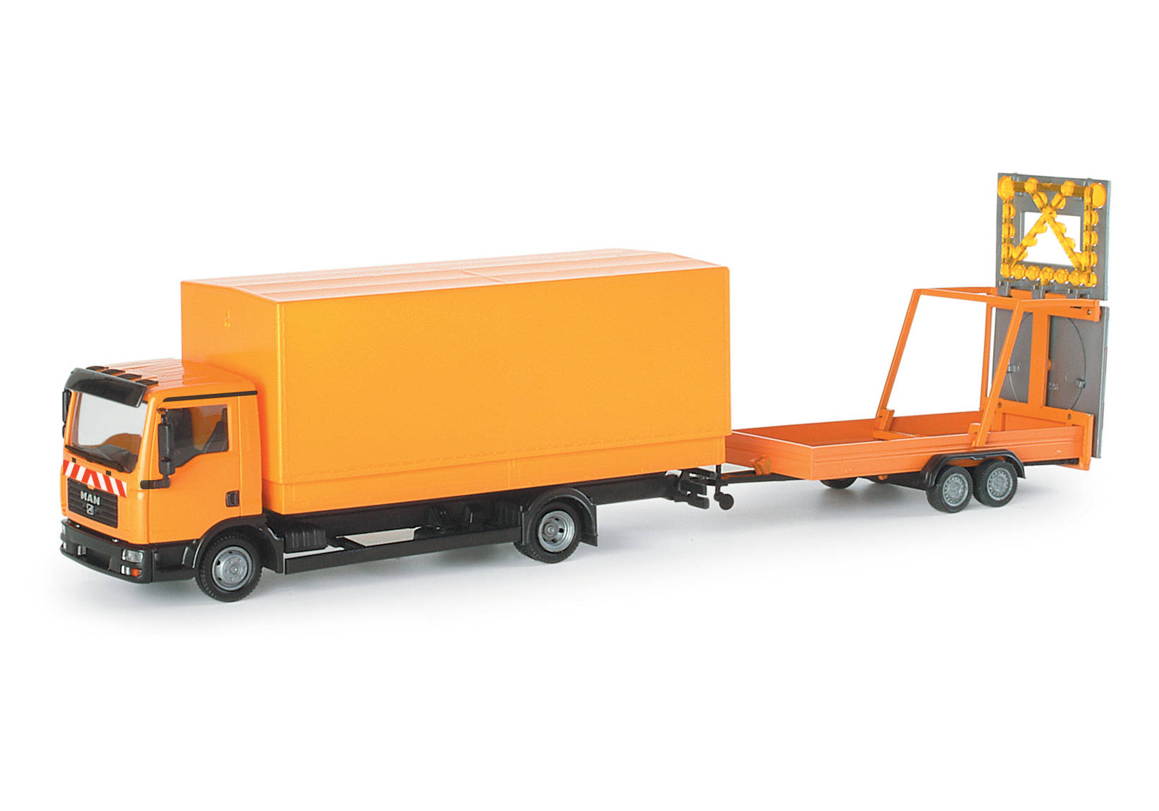 MAN TGL canvas truck with trailer