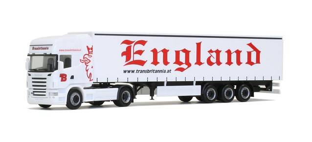 Scania R curtain canvas semitrailer "Transbritannia" (A)