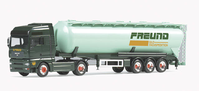 MAN TGA XXL bulk semitrailer 60m³ "Freund"