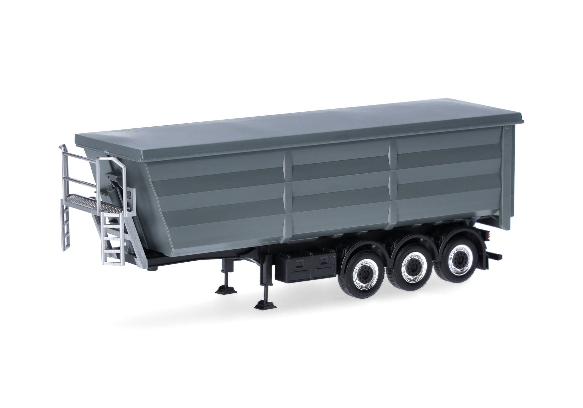 Stöffelliner dump semitrailer 3axles, steel grey