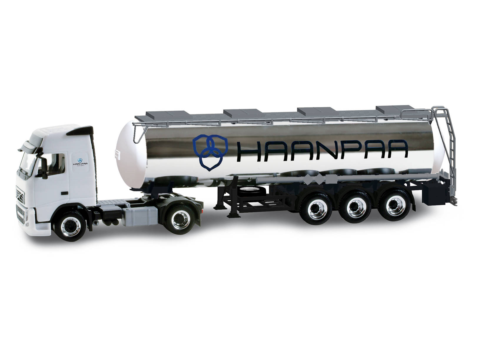 Volvo FH GL chrome-plated chemical tank semitrailer "Haanpaa" (SF)