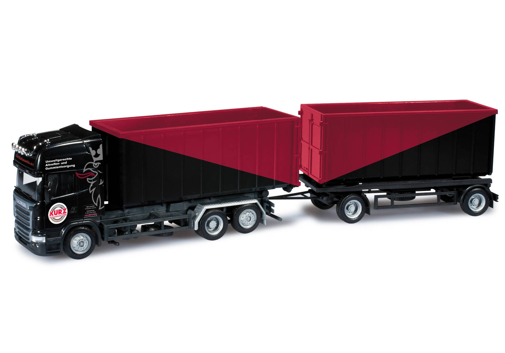 Scania R TL Abrollmulden-Hängerzug "Kurz Karkassenhandel"