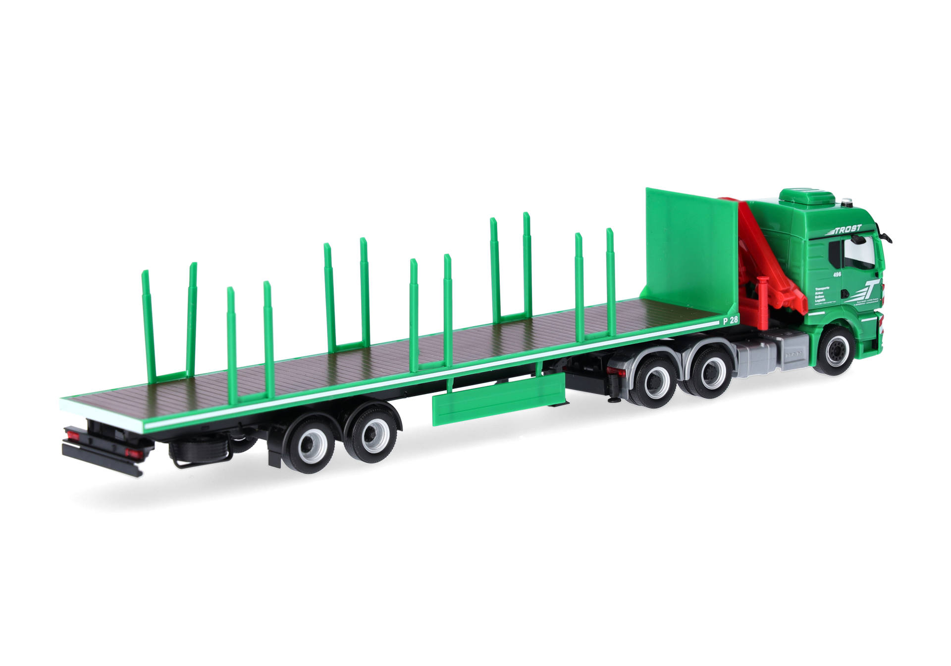 toy, flatbed truck, green truck, trailer, log trailer