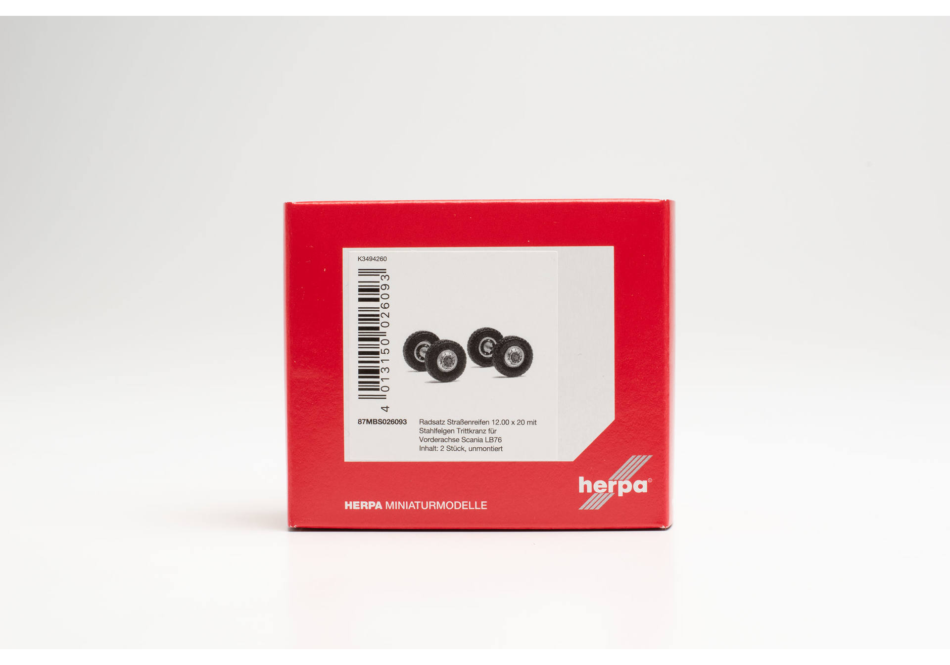 Radsatz Straßenreifen 12.00 x 20 mit Stahlfelge und Trittkranz für Vorderachse Scania LB 76, Inhalt: 2 Achsen