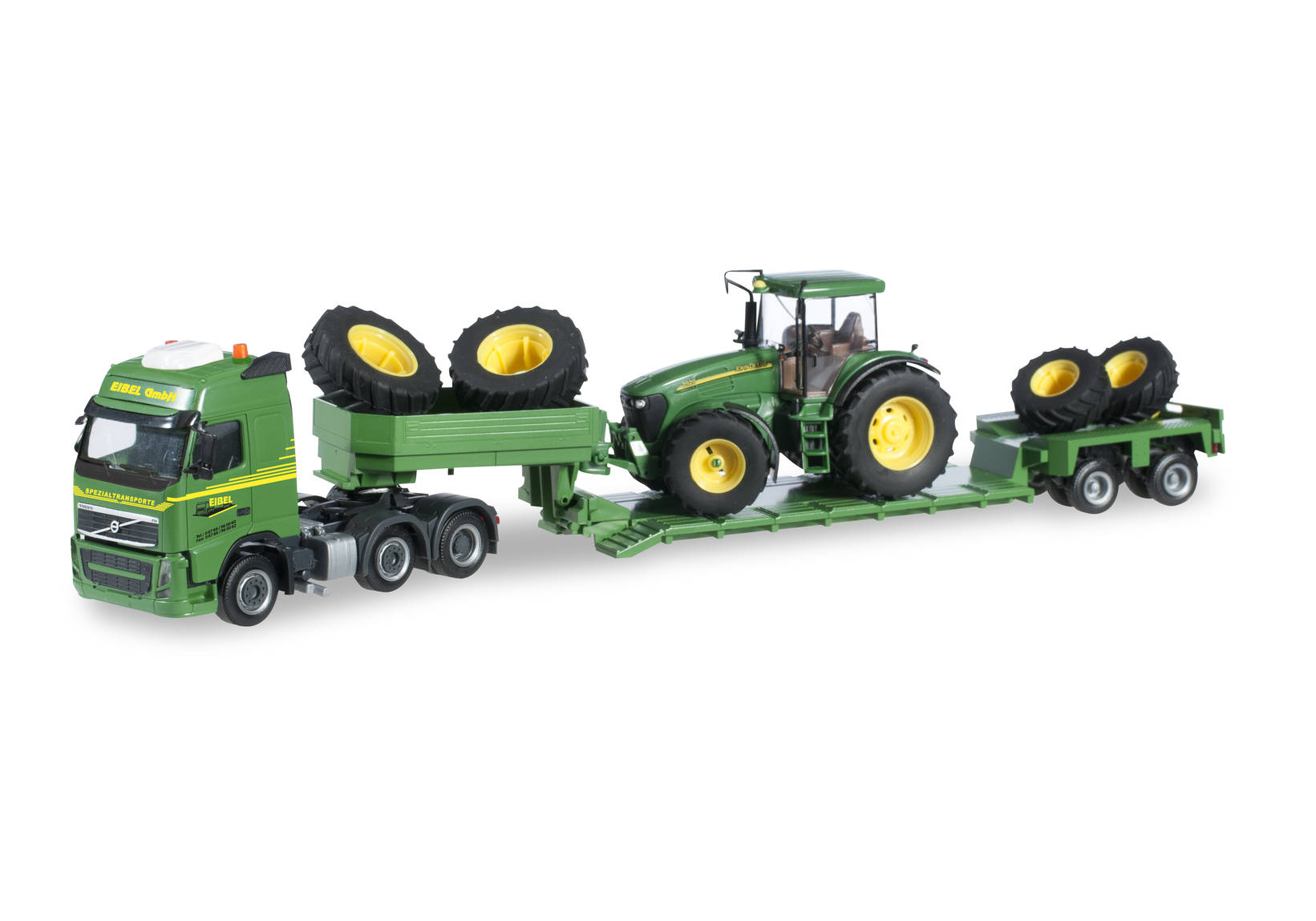 Volvo FH Gl. low boy semitrailer with John Deere 7920 "Eibel Spedition"