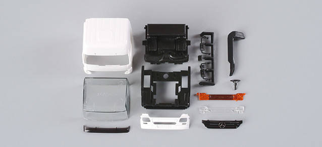 Mercedes-Benz Actros L ´02 driver's cabin without side skirting (incl. rear-view mirror) grill comes separatelyContent: 2 pcs.