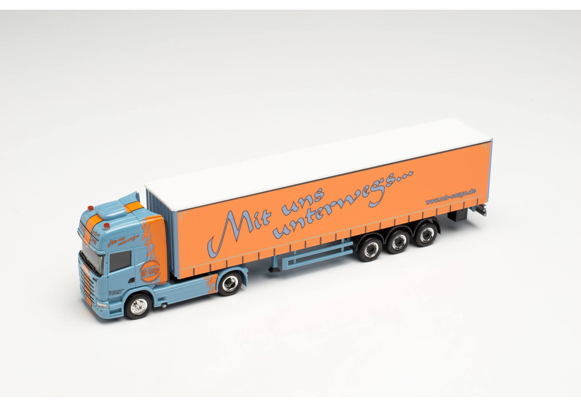 Scania R `13 TL Gardinenplanen-Sattelzug „MB Cargo“