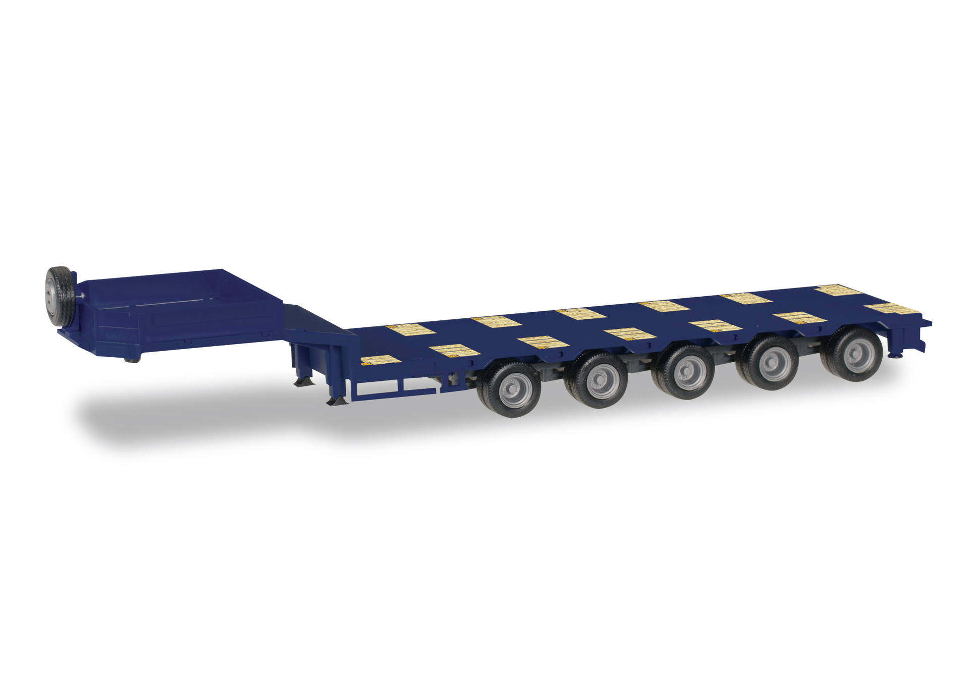 Goldhofer low boy trailer 5-axle with enclosed chutes, cobalt blue