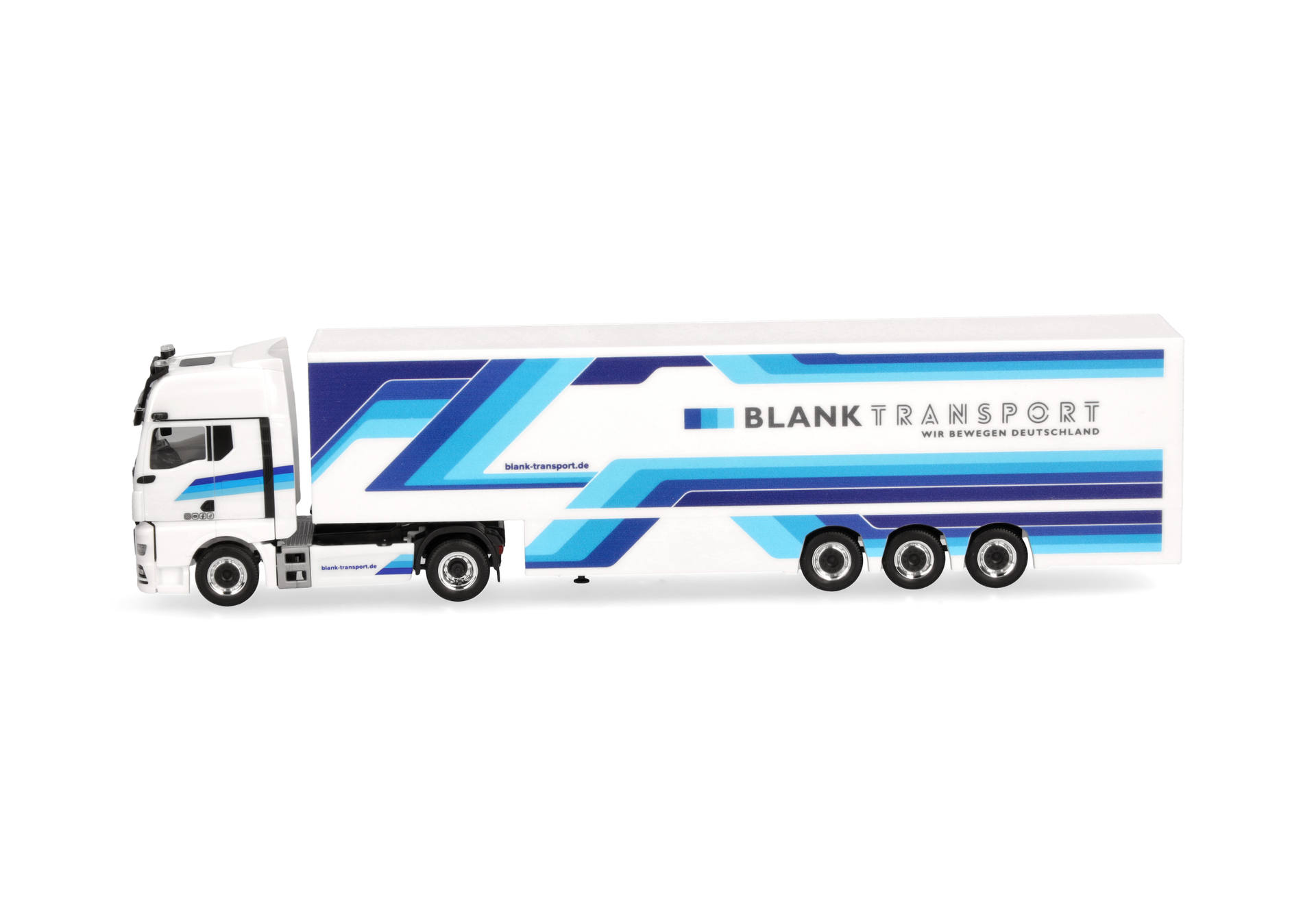 MAN TGX GX box semitrailer truck "Blank Transport"