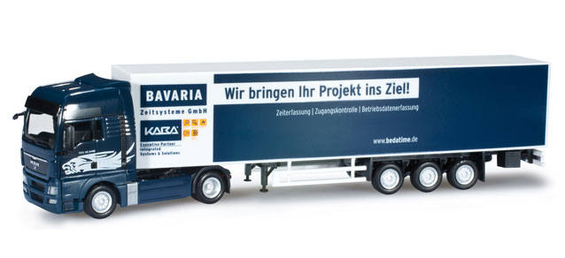 MAN TGX XXL box semitrailer "Bavaria"
