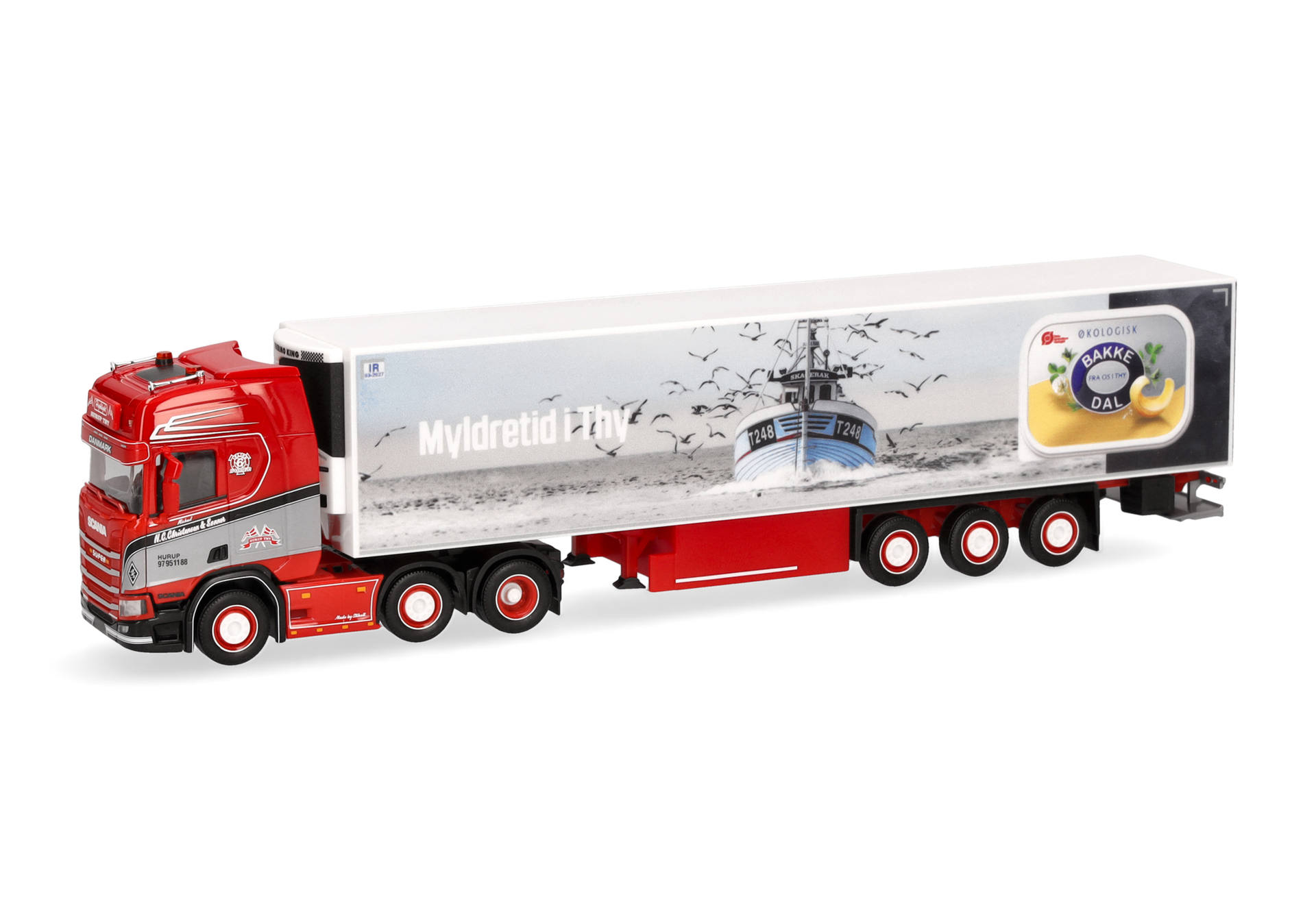 Scania CR 20 HD refrigerated box semitrailer "Hurup Thy/Bakke Dal"