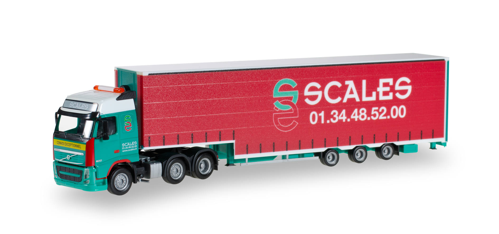 Volvo FH jumbo curtain canvas semitrailer "Scales"