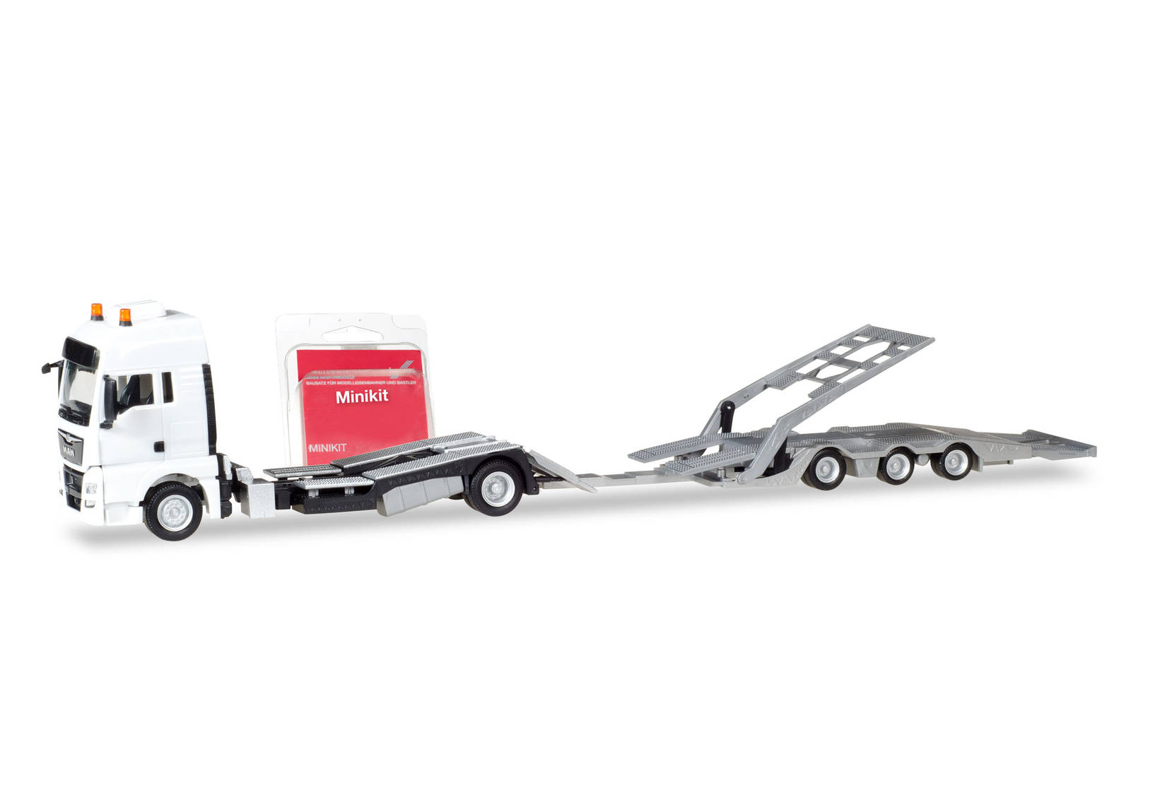 Herpa MiniKit: MAN TGX XXL truck-transport-Trailer, white