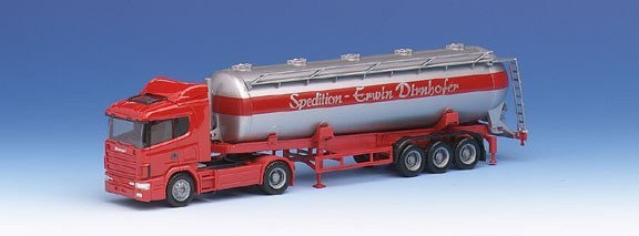 Scania 124 HL Kippsilo saddle train 2a/3a