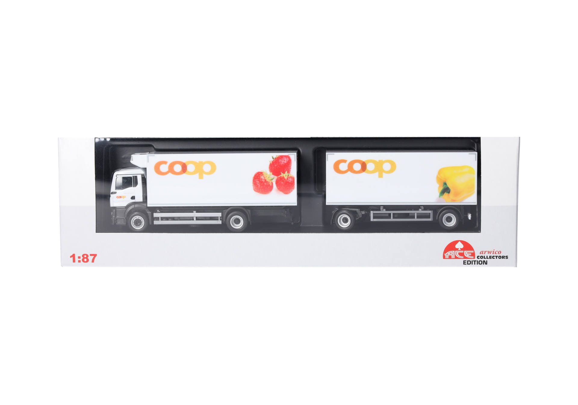 truck, diecast, truck trailer, fruit graphics, 1:87 scale