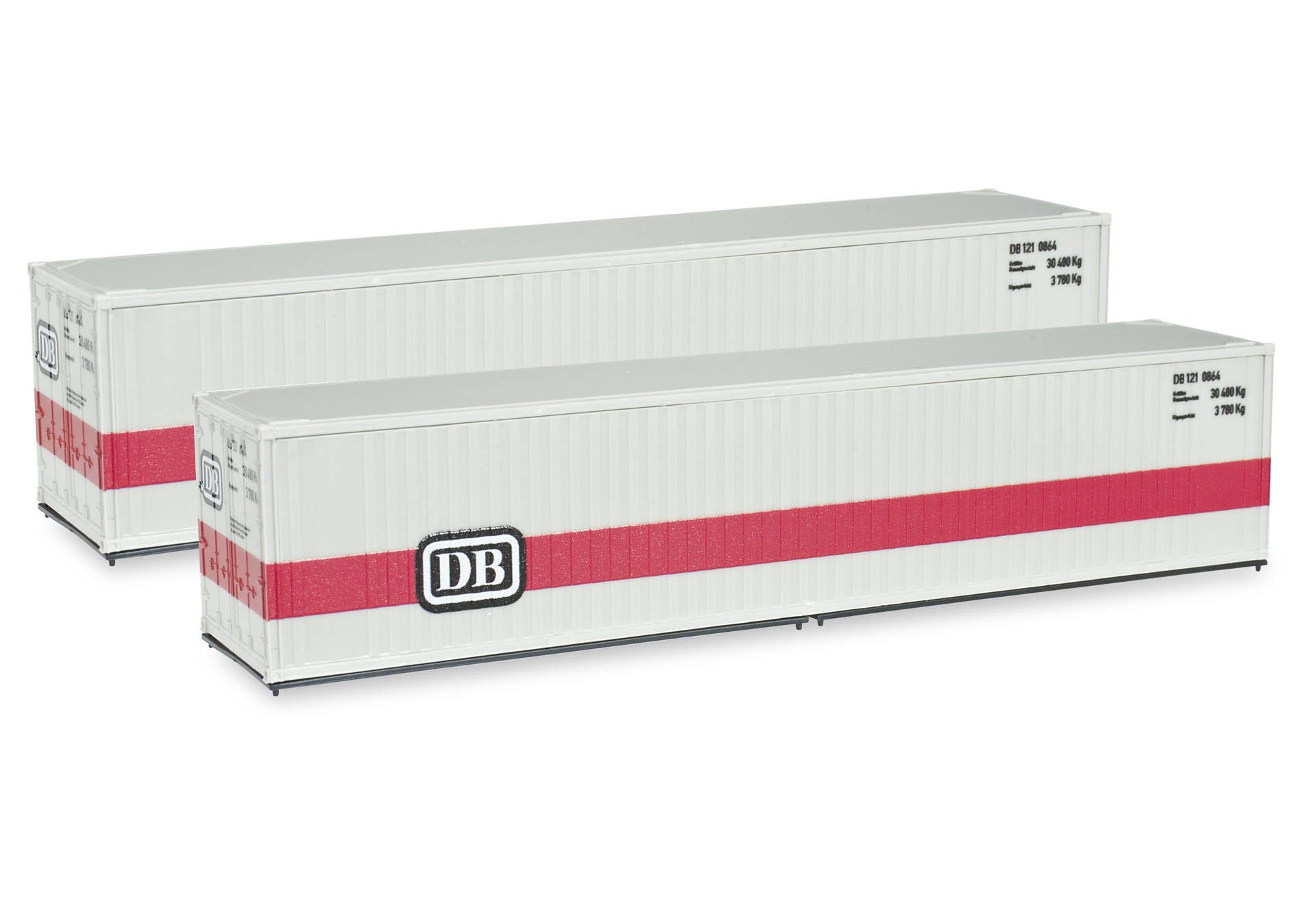 Container-Set 2x40 ft. "Deutsche Bundesbahn" mit Adapter für Modelleisenbahn