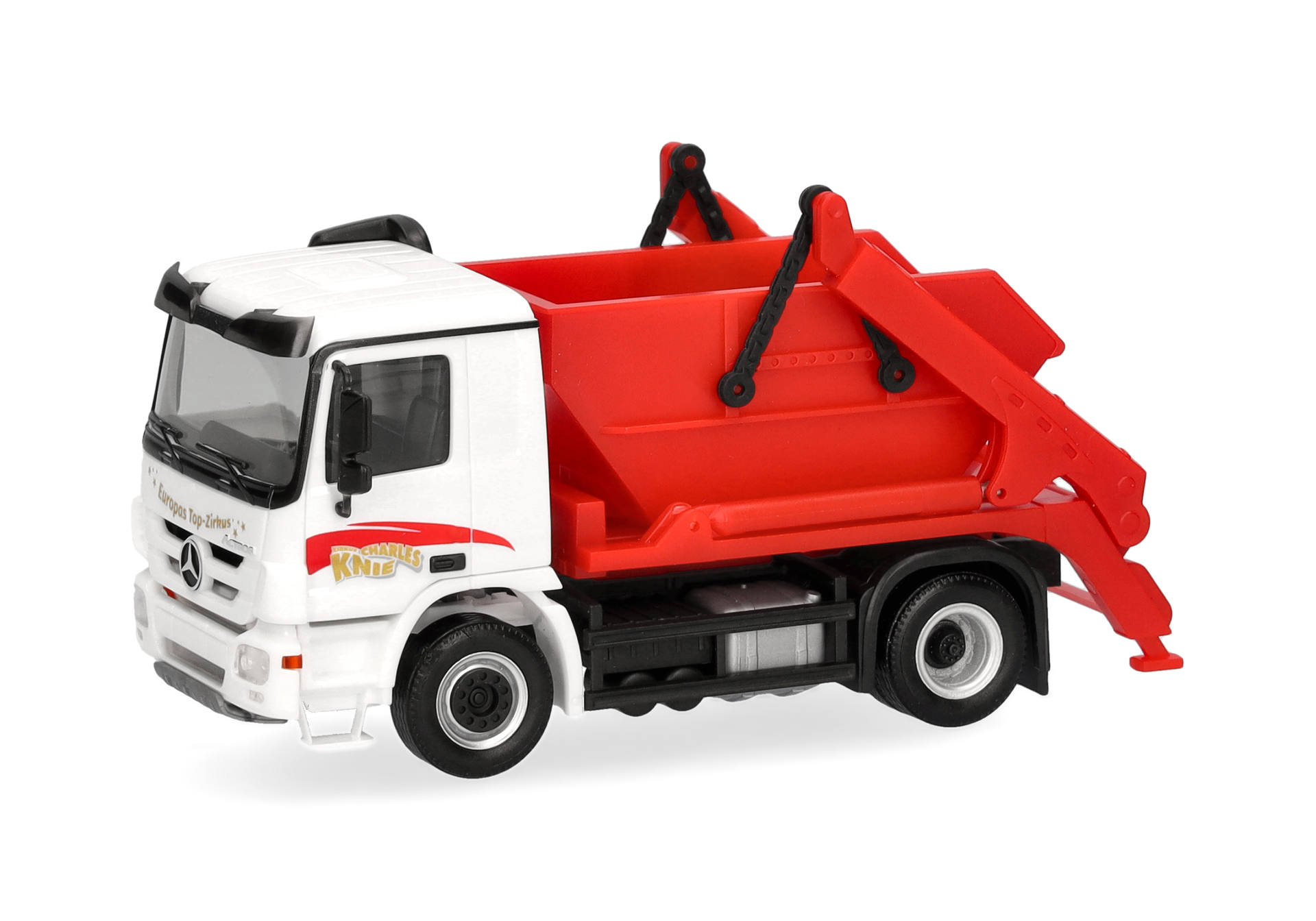 LKW, Kippanhänger, Baukraftfahrzeug, Spielzeugfahrzeug, Rot-Weiß