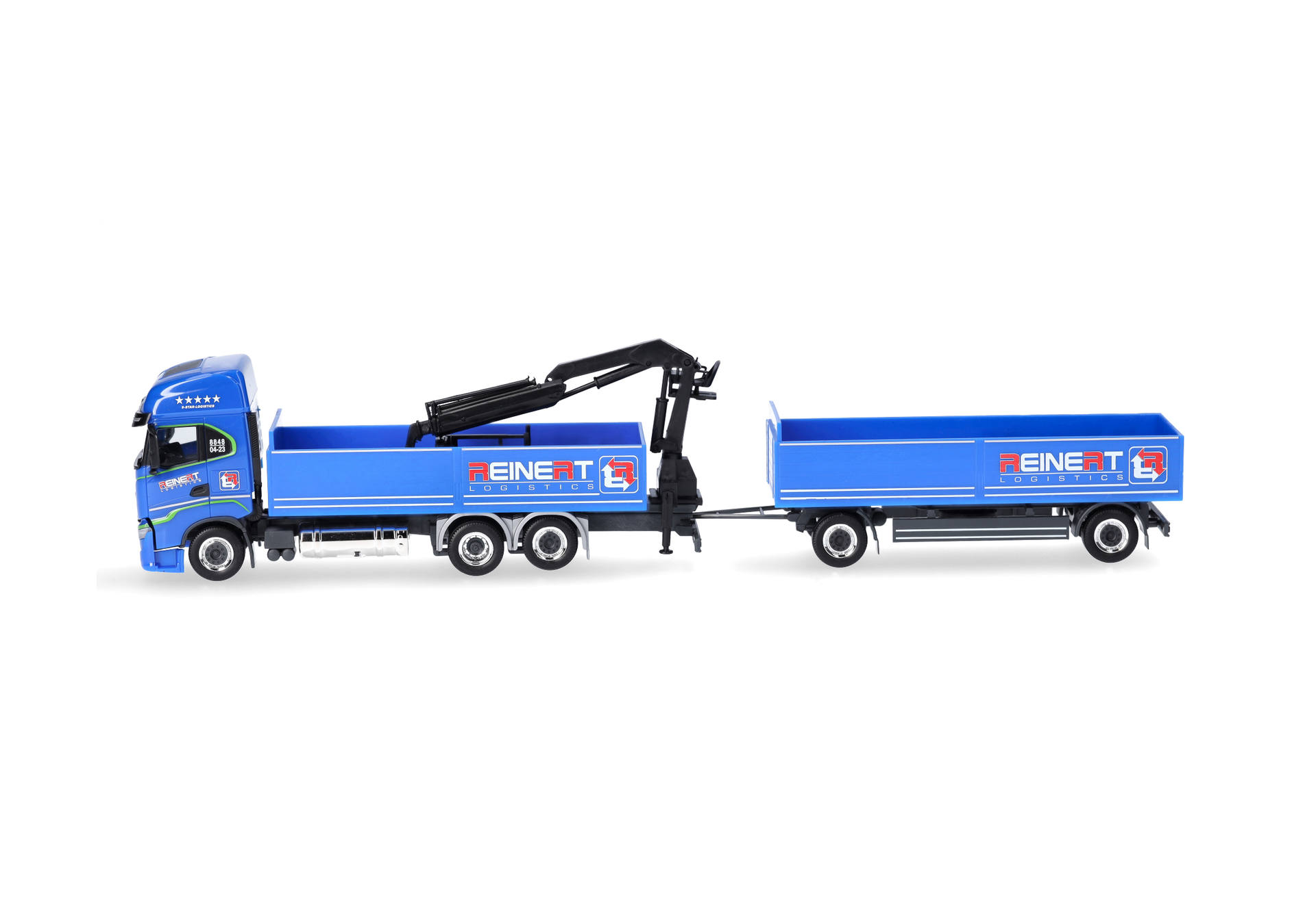 Iveco S-Way LNG Pritschen-Hängerzug mit Ladekran "Reinert Logistic" (Sachsen / Schleife)
