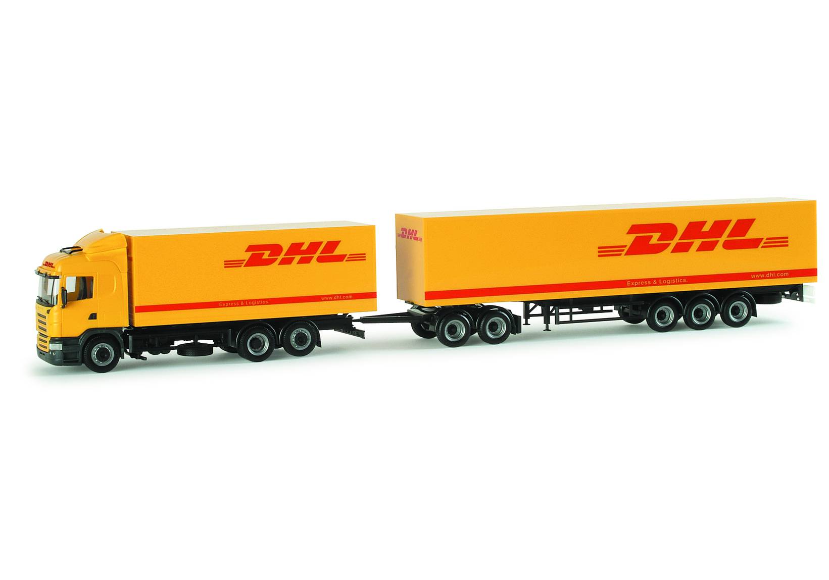 Scania R high line box trailer "DHL" (S)