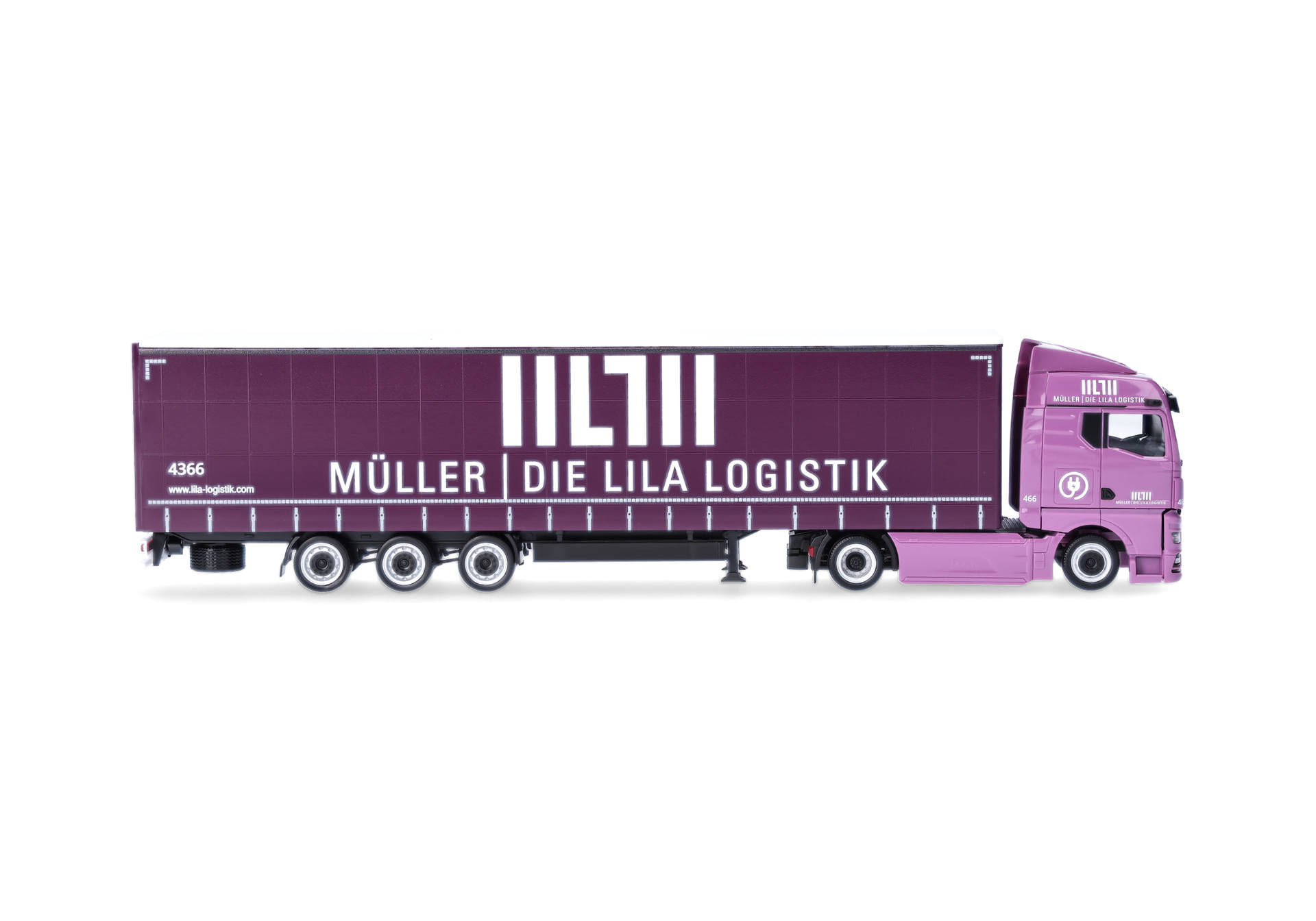 semi-truck, trailer, purple, logistics, tractor-trailer