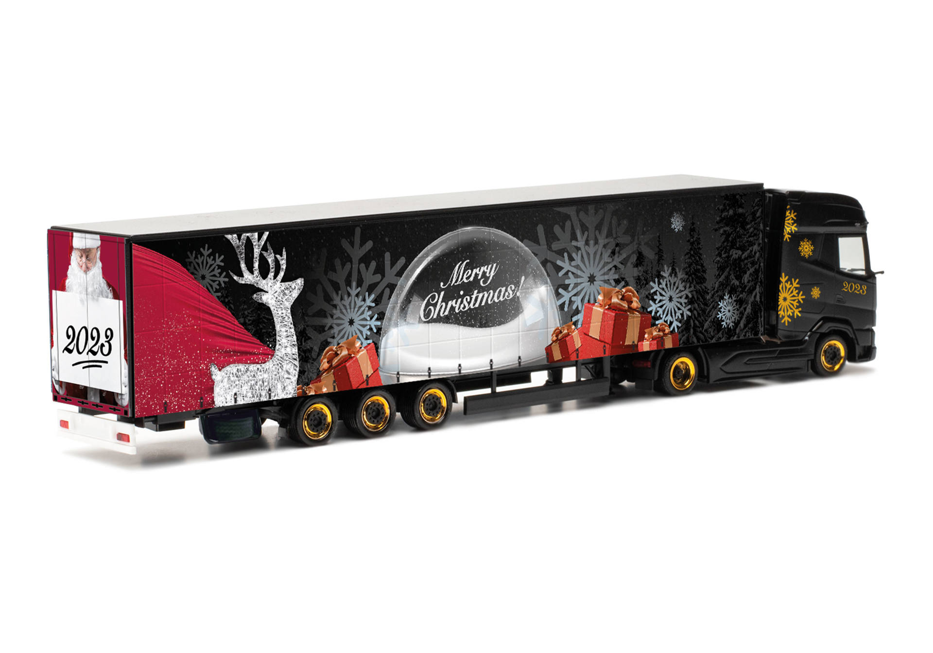 DAF XG+ 15 meter Lowliner semitrailer "Herpa Christmas Truck 2023"