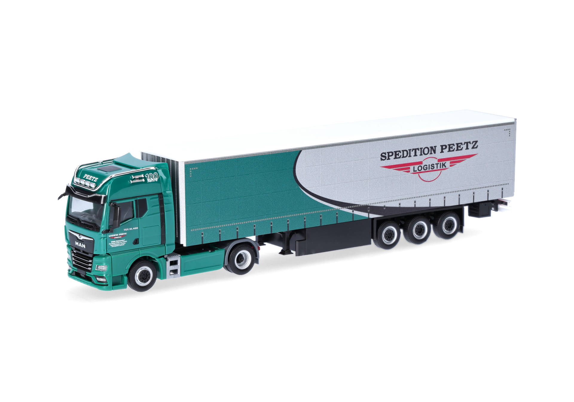 MAN TGX GX curtain canvas semitrailer truck 2a/3a "Peetz"
