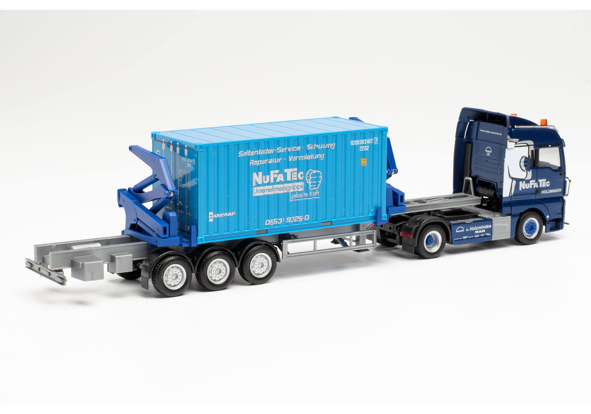 MAN TGX XLX Hammar container side loader trailer „NuFaTec Holzminden“