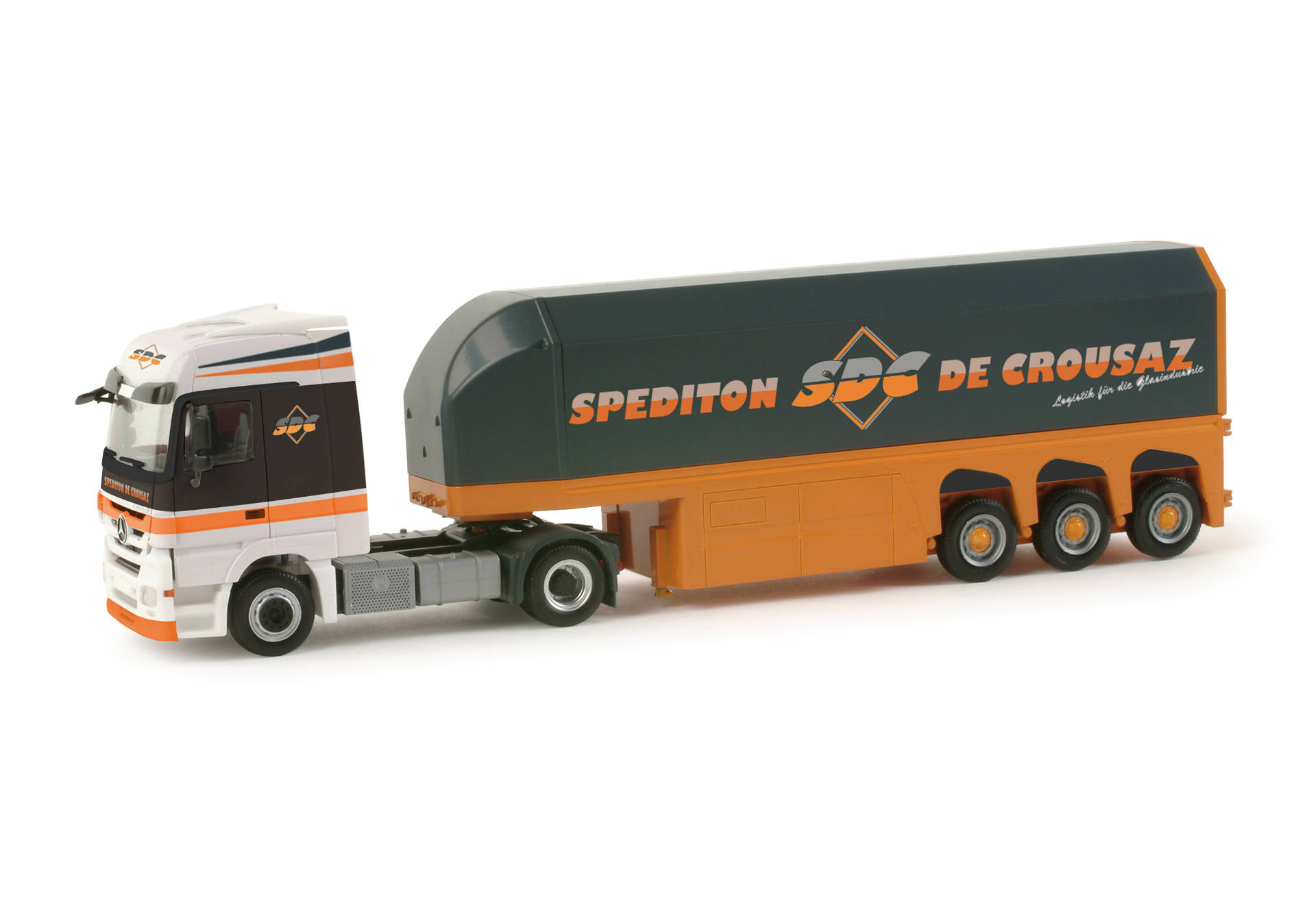 Mercedes-Benz Actros LH Glastransporter-Sattelzug "Interliner / De Crousaz"