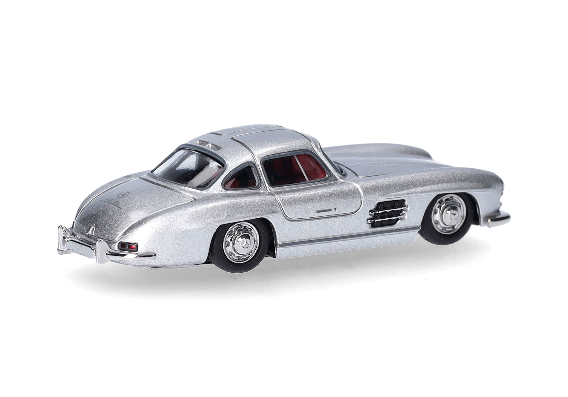 Mercedes-Benz 300 SL gull-winged doors, silver metallic