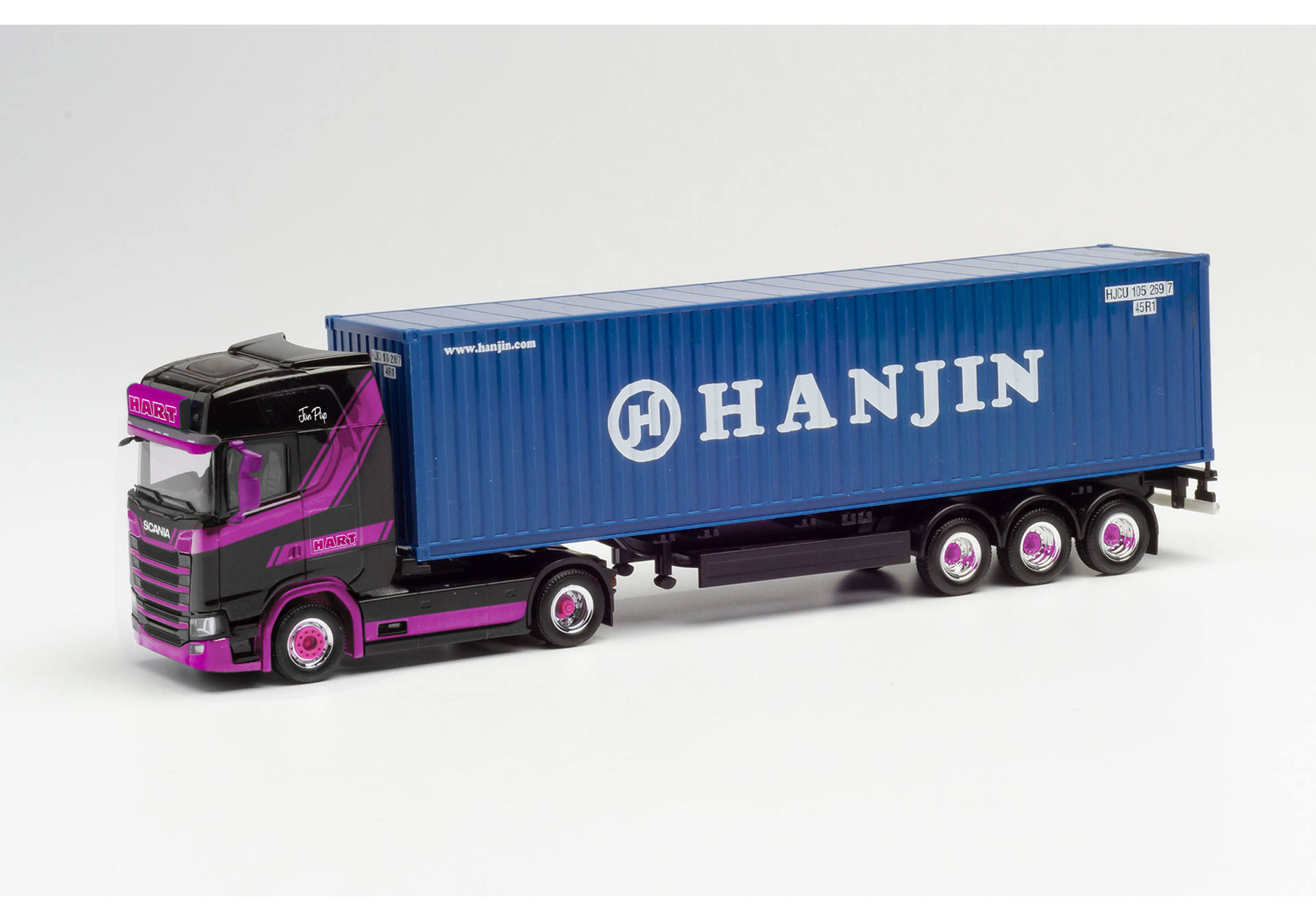 Scania CS 20 HD 40 ft. HC containert truck trailer „Hart/Hanjin“