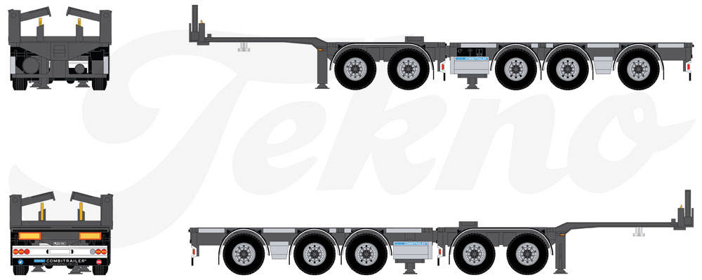 Combitrailer for Container, 5-axles