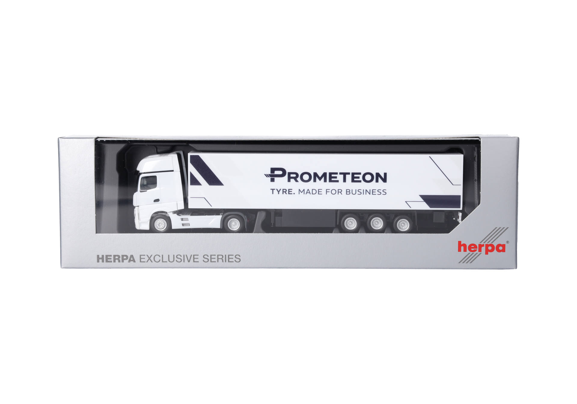 model truck, diecast, tractor unit, trailer, merchandising box