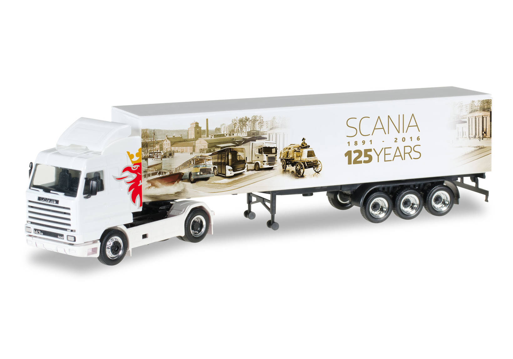 Scania 141 canvas semitrailer "125 Jahre Scania"