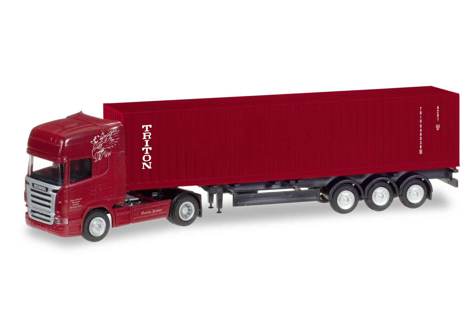 Scania R TL Container-Sattelzug "Jürgen Schmid Transporte / Triton"
