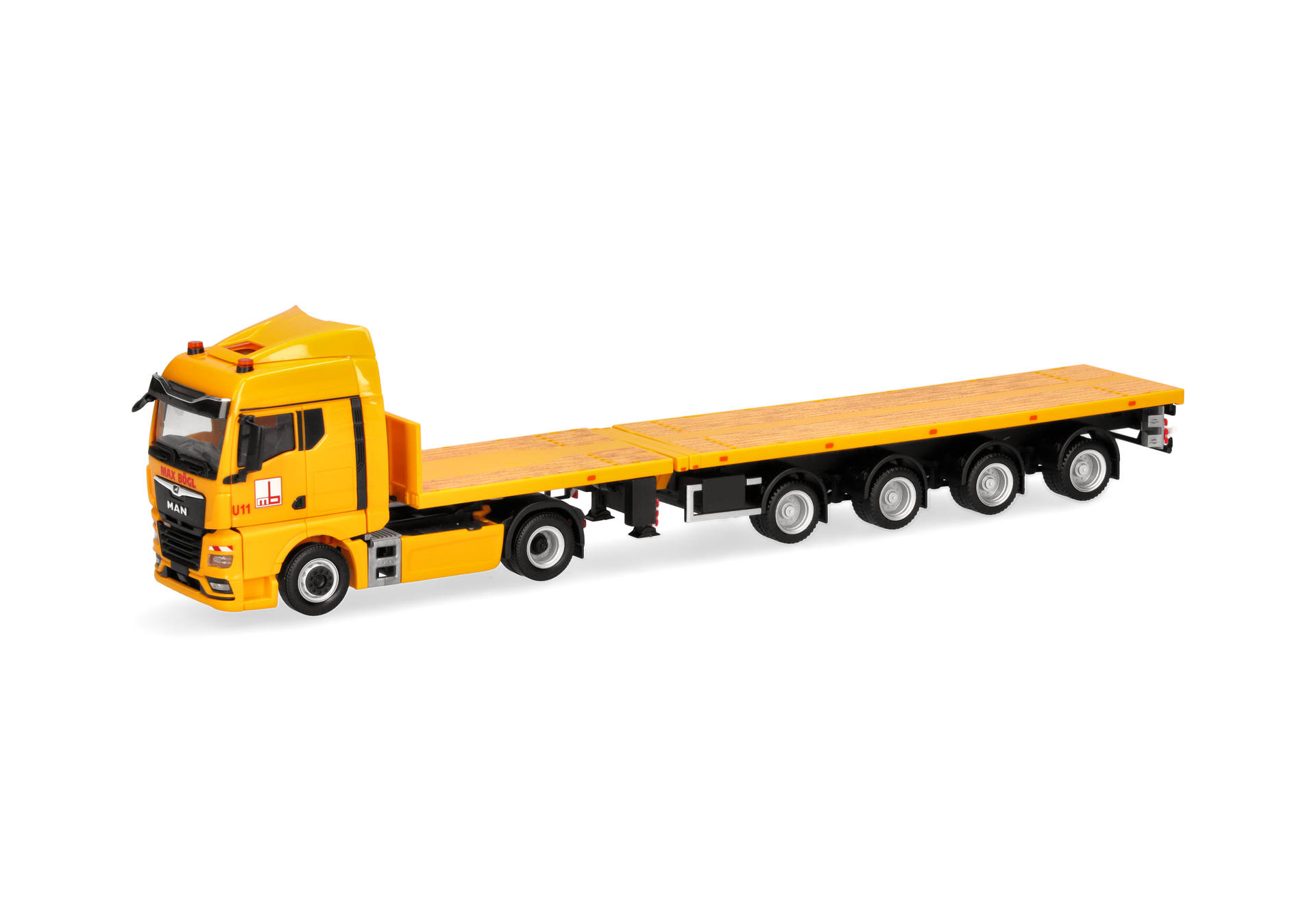 toy truck, flatbed trailer, yellow truck, model vehicle, construction truck