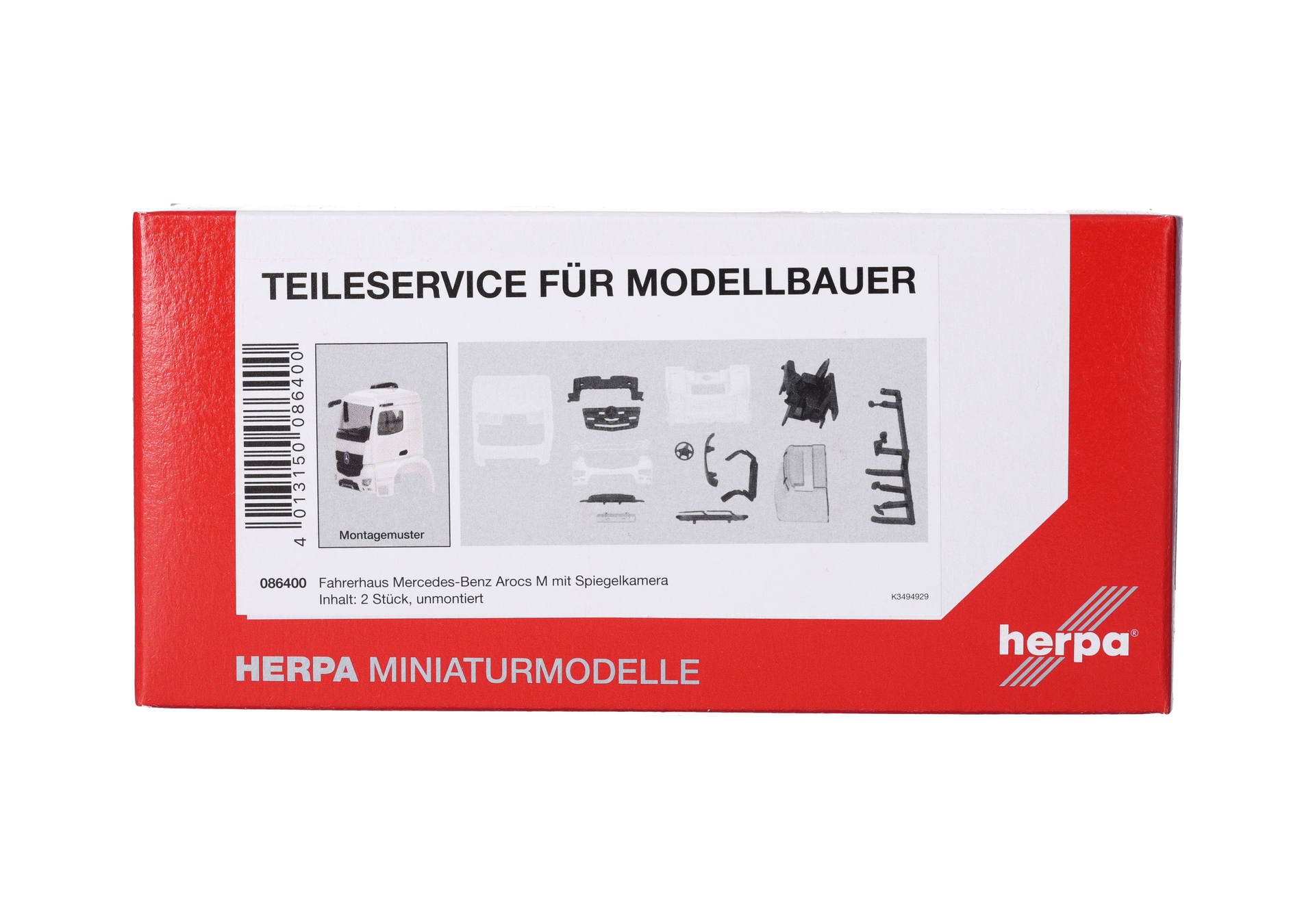 modelkit, truck cab, diecast, kit contents, red box