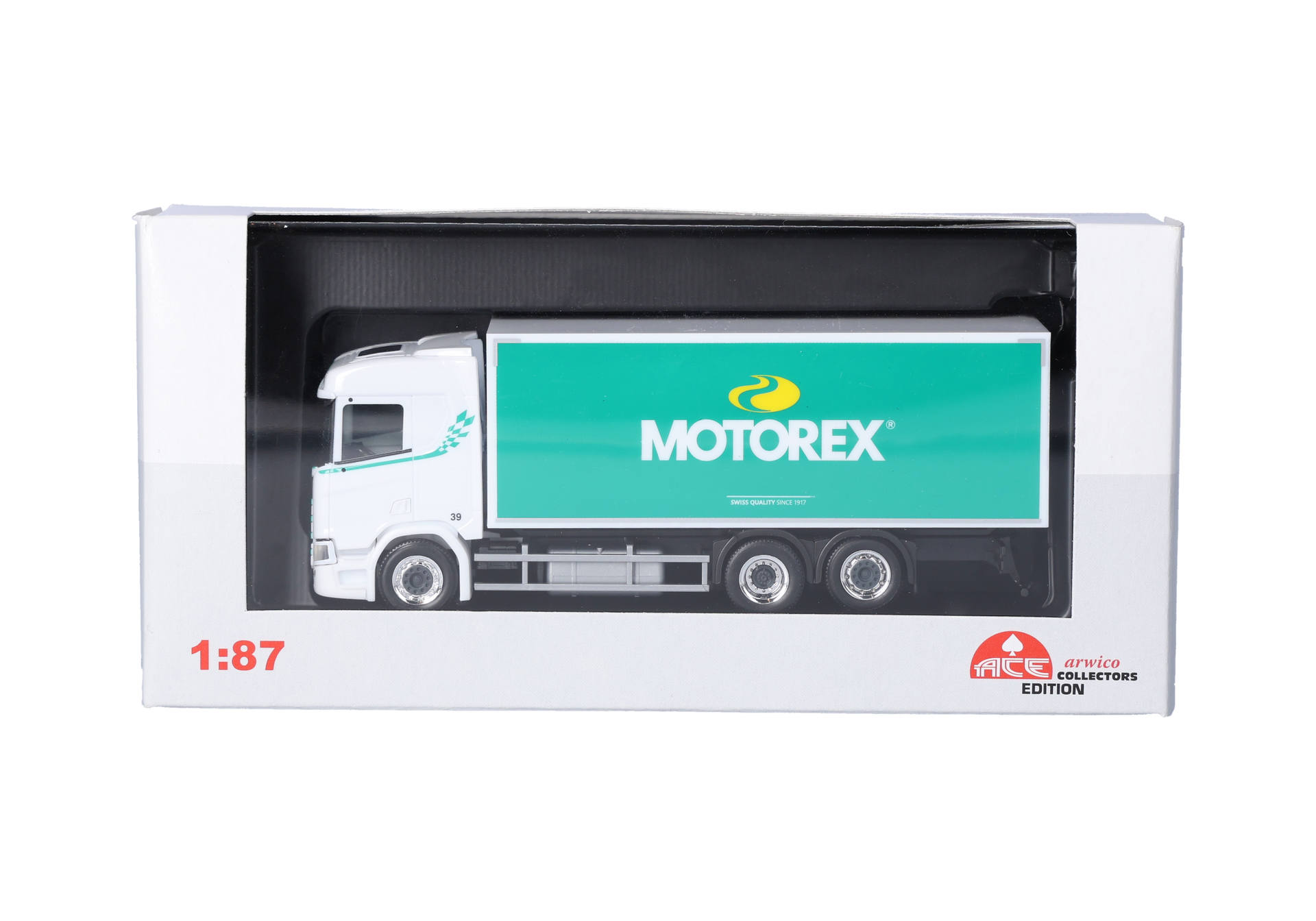 Scania CR 20 low roof box truck 3axles "Motorex" (Schweiz)