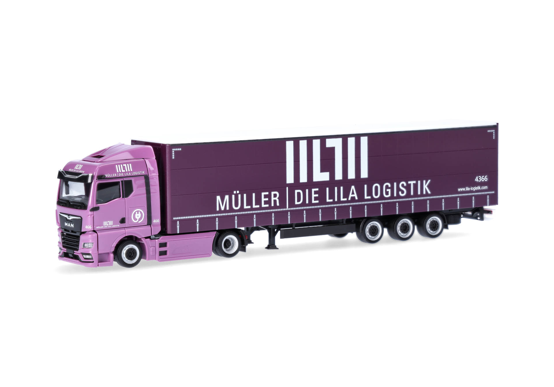 tractor unit, semi-trailer, truck, purple color, logistics trailer