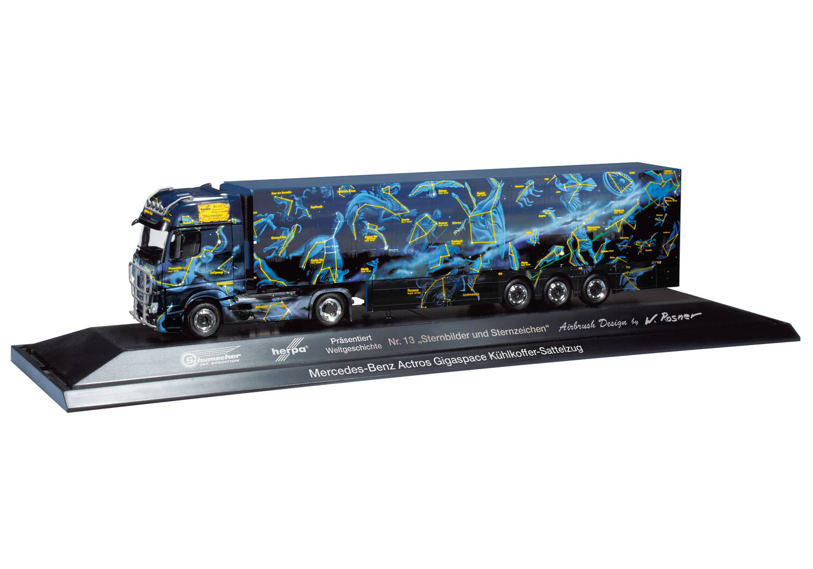 Mercedes-Benz Actros Gigaspace Kühlkoffer-Sattelzug "Herpa Nr. 13 / Sternbilder und Sternzeichen", PC