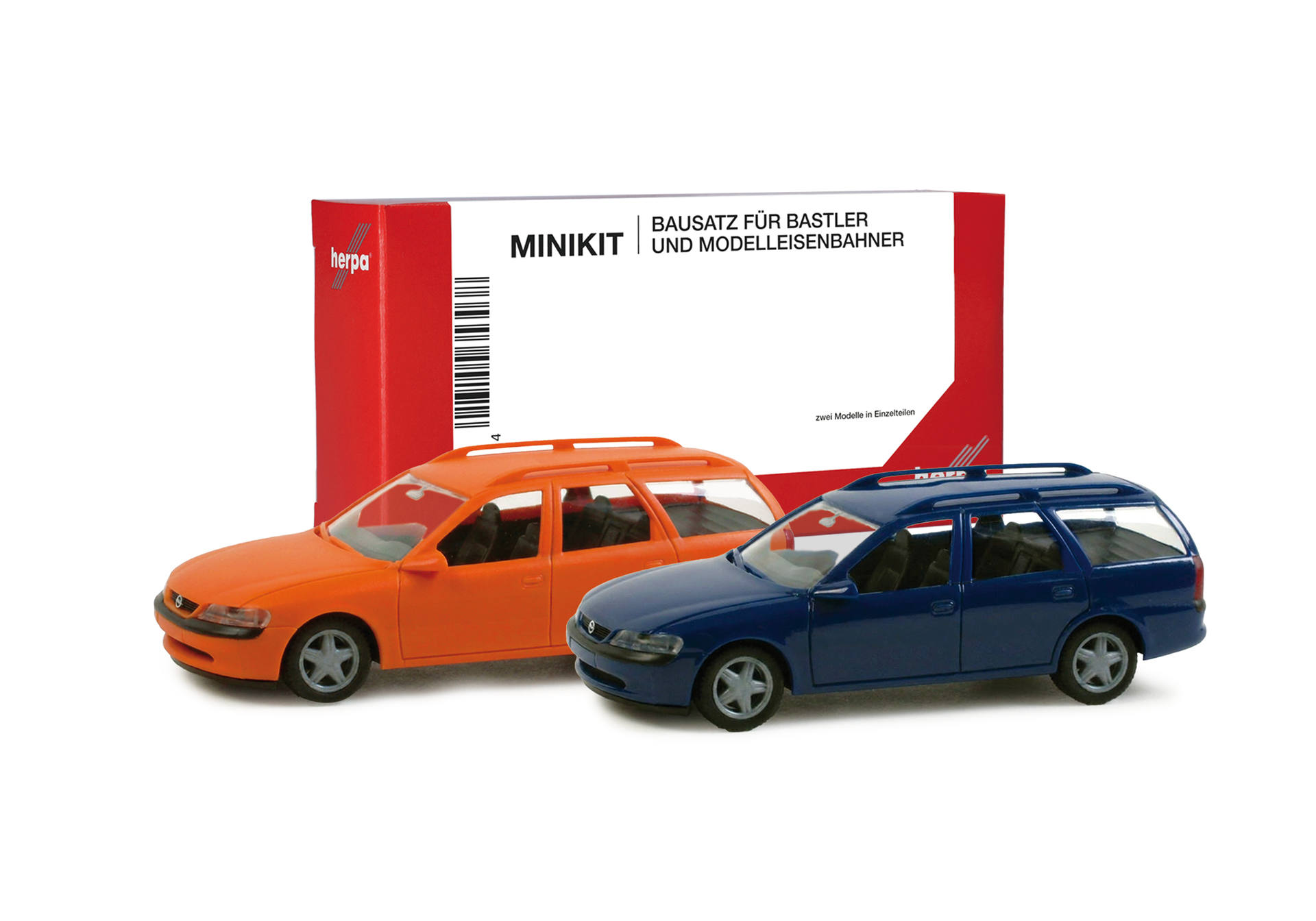 Herpa MiniKit: Opel Vectra Caravan, municipal orange/night blue (2