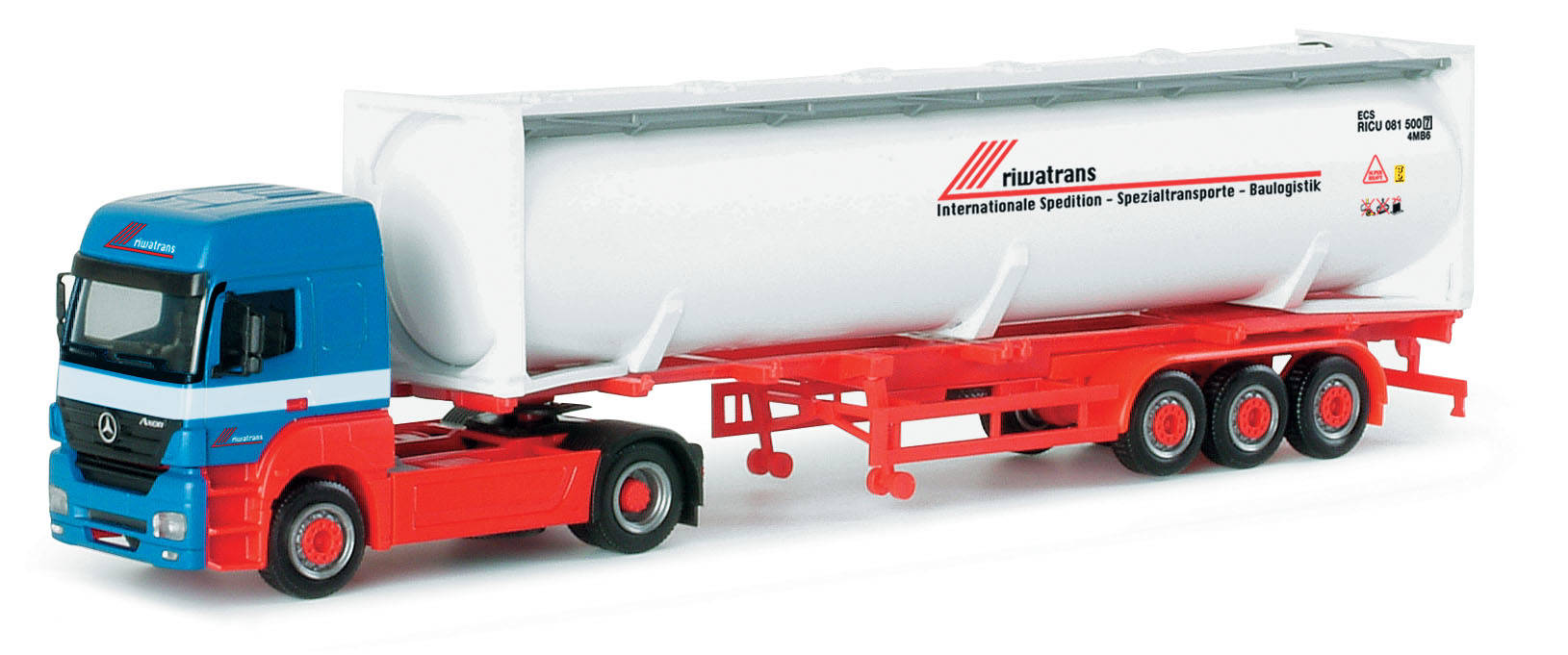 Mercedes-Benz Axor 40ft. silo container semitrailer "Riwatrans"