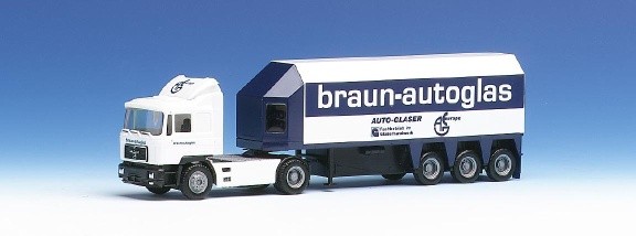 Man F90 Glass Transporter 2A chassis black m. Calculation long -distance traffic