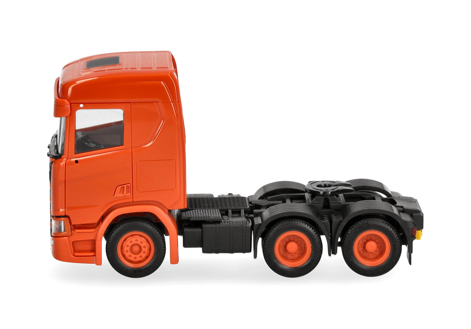 truck, tractor, lorry, orange, toy