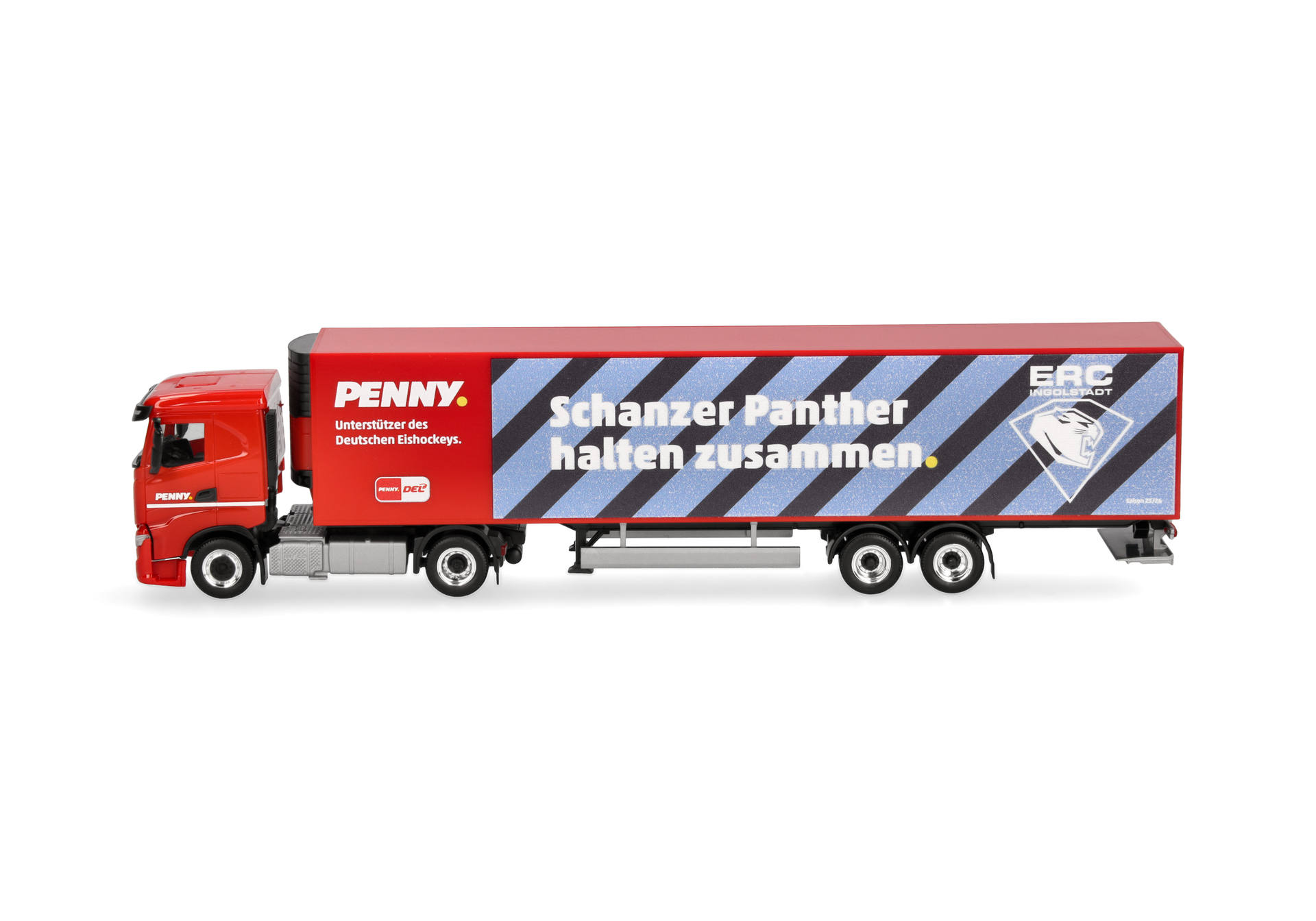 toy, truck, lorry, semi-trailer, red