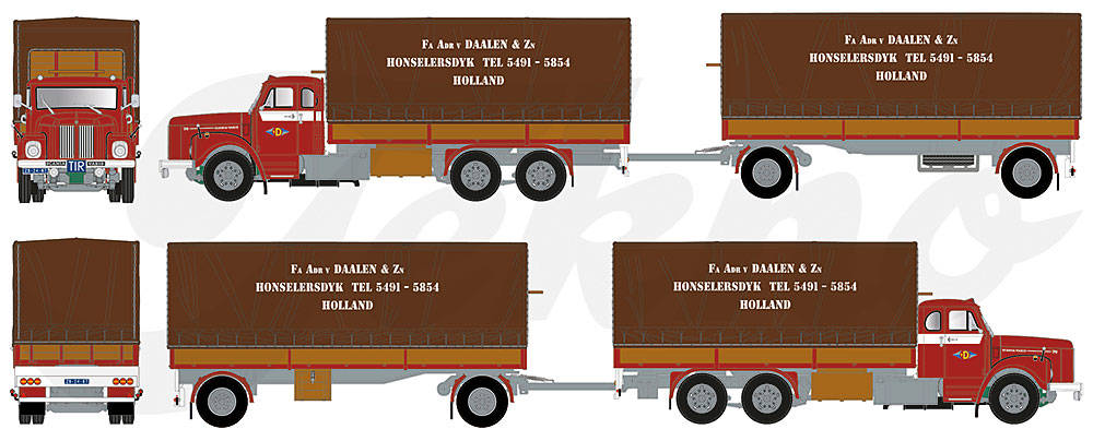 Scania Vabis L 76 canvas trailer "Van Daalen Transport"
