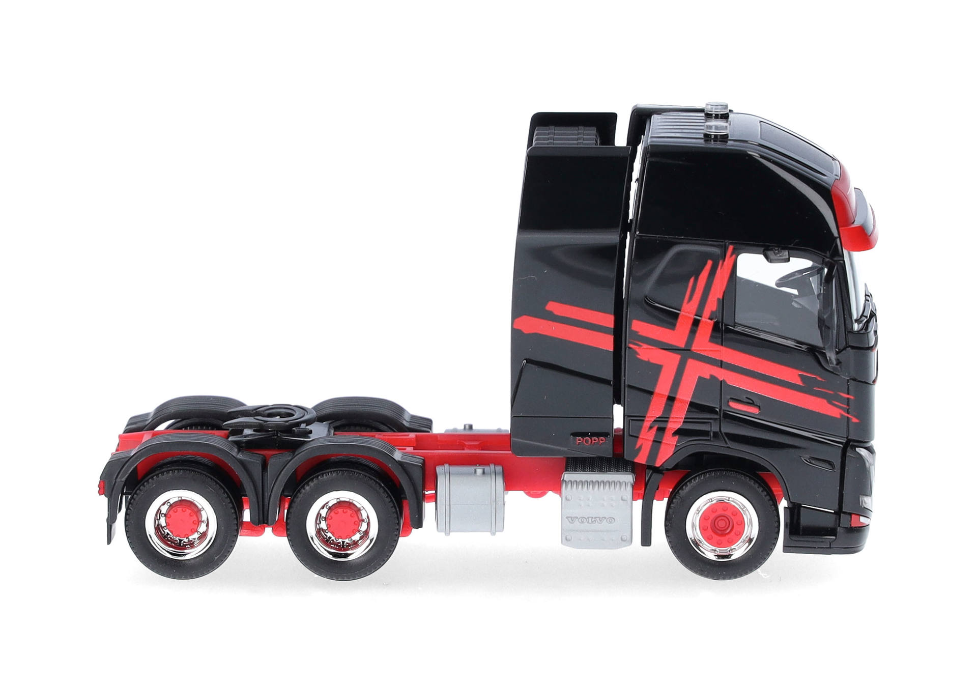 Volvo FH16 GL XL 2020 Zugmaschine mit Schwerlastturm, schwarz/rot